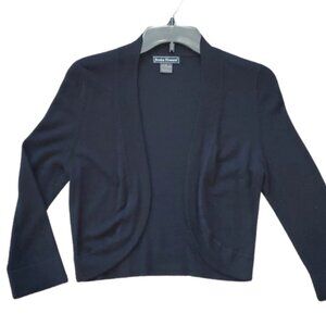 Jessica Howard Open-Front Cropped Cardigan Bolero Knit Sweater, Black, Size S